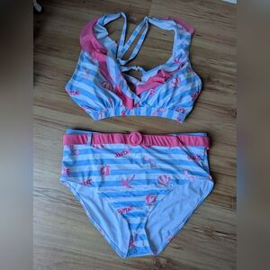 Unique Vintage Barbie Pink and Blue Bikini